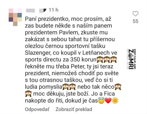 Vzkaz prezidentce: