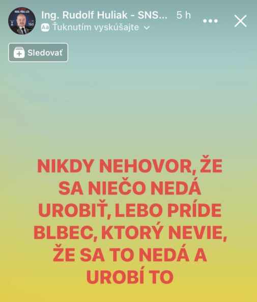 zivotne  motto pana Ing.